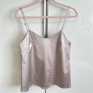 HILARY MACMILLAN NWOT Dusty Rose Camisole Shiny Stretch Lined, Size S